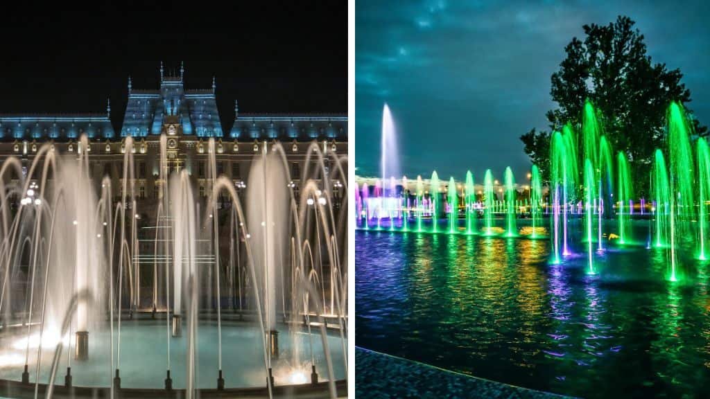 Musical fountain construction in Delhi NCR, synchronized water and light system built by GreenEvolutions for resort and banquet properties