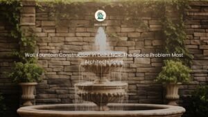 Custom wall fountain construction in Delhi NCR, RCC water wall built by GreenEvolutions for corporate and hospitality interiors