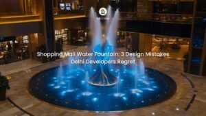 Custom RCC water fountain for shopping mall atrium in Delhi NCR by GreenEvolutions