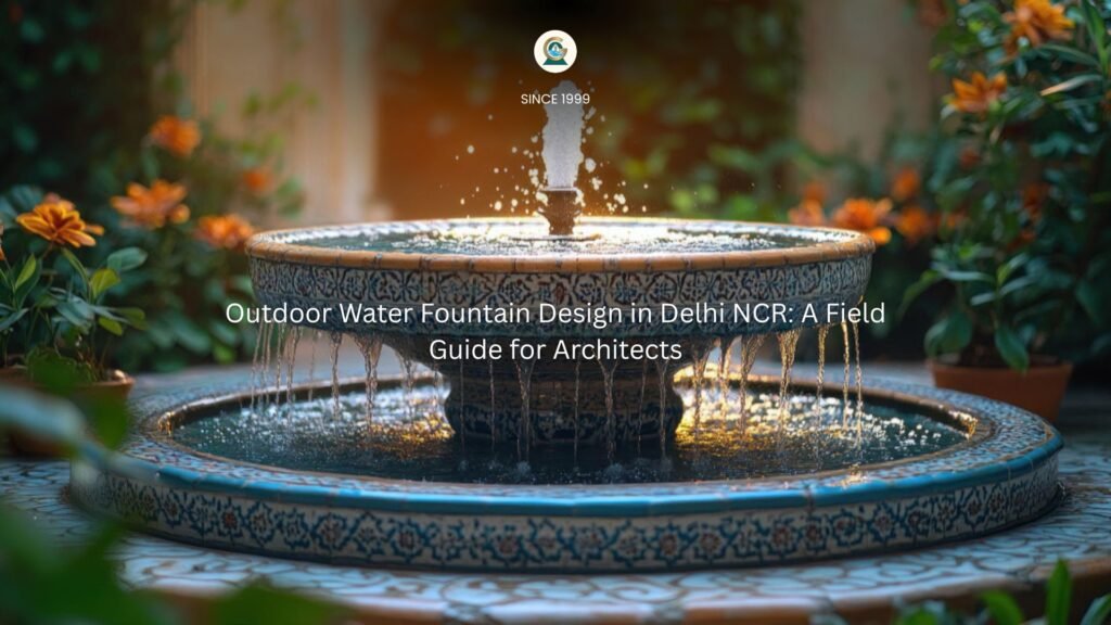 Custom outdoor water fountain design in Delhi NCR by GreenEvolutions