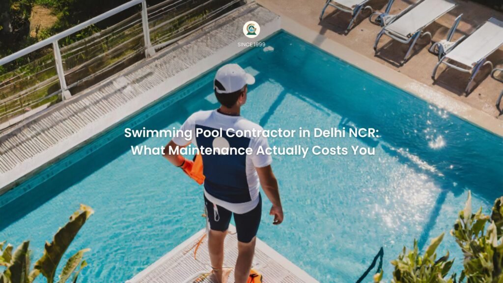 Swimming pool contractor in Delhi NCR performing RCC pool maintenance by GreenEvolutions