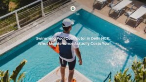 Swimming pool contractor in Delhi NCR performing RCC pool maintenance by GreenEvolutions
