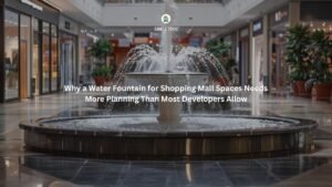 Custom RCC water fountain for shopping mall atrium in Delhi NCR by GreenEvolutions